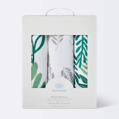 Muslin Swaddle Blanket - Cloud Island™ Green - Image 2