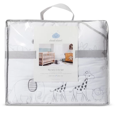 Crib Bedding Set Two By Two 4pc - Cloud Island™ Gray - Image 5