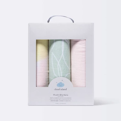 Muslin Swaddle Blanket - Cloud Island™ Brushstrokes - 3pk - Image 2