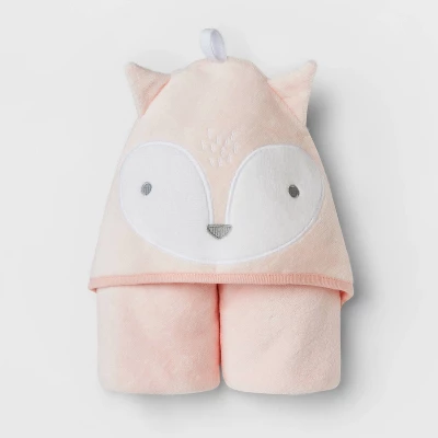 Baby Fox Hooded Bath Towel - Cloud Island™ Pink