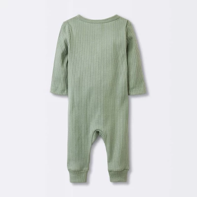 Baby 2pk Basic Wide Rib Romper - Cloud Island™ Green