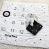 Milestone Swaddle Baby Blanket With Felt Frame - Black And White - Cloud Island™