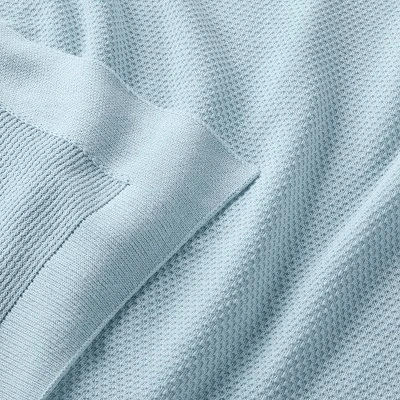 Seed Stitch Sweater Knit Baby Blanket - Light Blue - Cloud Island™ - Image 2