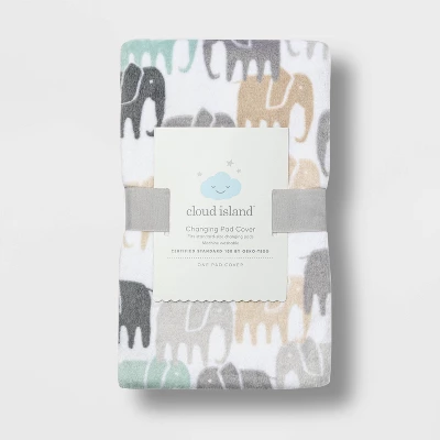 Changing Pad Cover Elephants - Cloud Island™ Gray