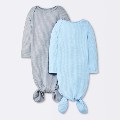 Baby Boys' 2pk Basic Waffle Gowns - Cloud Island™ Gray - Image 4