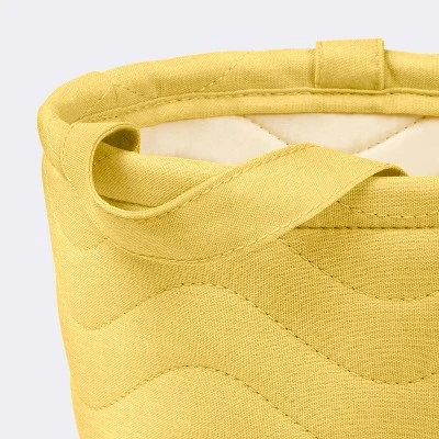 Quilted Fabric Small Round Storage Basket - Yellow - Cloud Island™ - Image 2