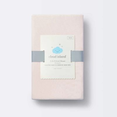 Polyester Rayon Fitted Crib Sheet - Light Pink - Cloud Island™ - Image 3