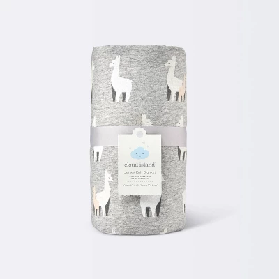 Jersey Knit Reversible Faux Fur Blanket Llamas - Cloud Island™ Blue/White - Image 3