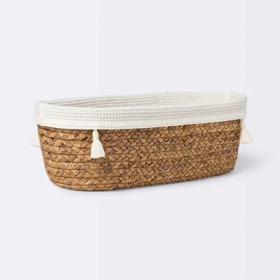 Natural Weave Oval Storage Bin With Waffle Weave Liner - Cloud Island™ - Image 4