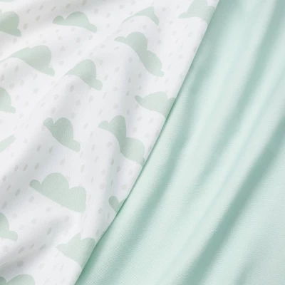 Fitted Crib Sheet - Cloud Island™ - Clouds/Mint - 2pk