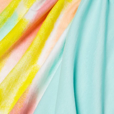 Fitted Jersey Crib Sheet 2pk - Cloud Island™ Brushstrokes And Solid Aqua - Image 2