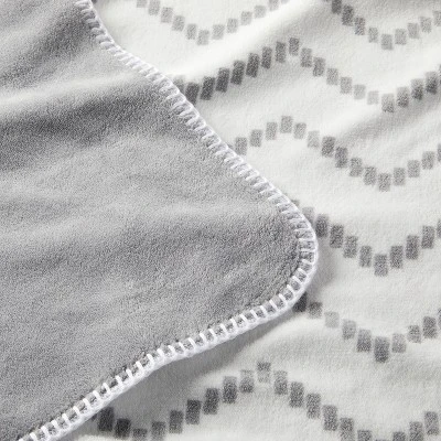 Plush Baby Blanket - Chevron - Gray - Cloud Island™ - Image 2